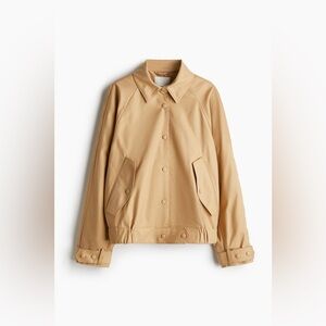 H&M Tan Bomber Jacket with Button Front